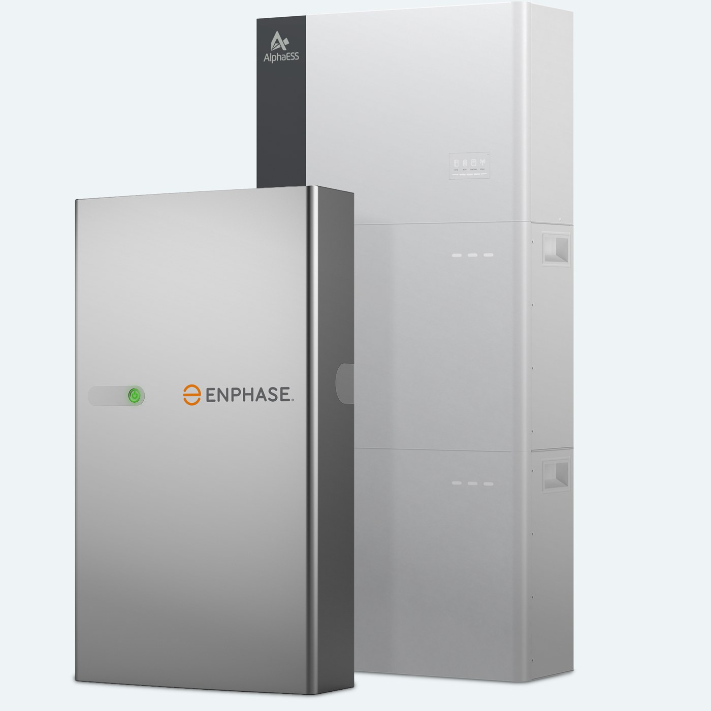 Thuisbatterij van Enphase naast een AlphaESS-batterij
